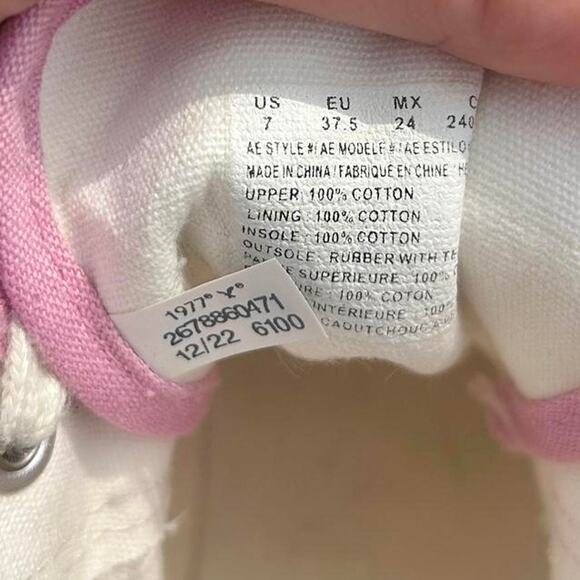 American Eagle Pink and white abstract floral high top sneakers cottagecore boho - Picture 7 of 7